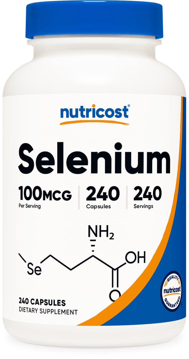 [Australia] - Nutricost Selenium Supplement 100mcg, 240 Capsules, Vegetarian, Gluten Free & Non-GMO 