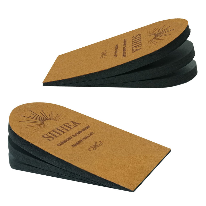 [Australia] - Adjustable Heel Lifts for Shoes, 1/4'' Height Increase Insoles for Achilles Tendonitis, Heel Pain, Leg Length Discrepancy, Plantar Fasciitis, Shoe Lifts (Medium (Pack of 2), Brown) Medium (Pack of 2) 