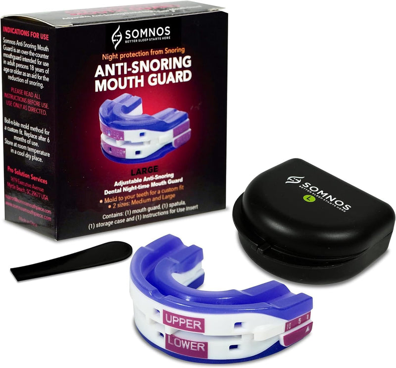 [Australia] - Somnos Anti Snore Mouthguard - Adjustable Sleep Mouth Guard for Snoring - Lightweight, Comfortable, and Effective for Reducing Snoring - Better Sleep Starts Here™ - Large Size … 