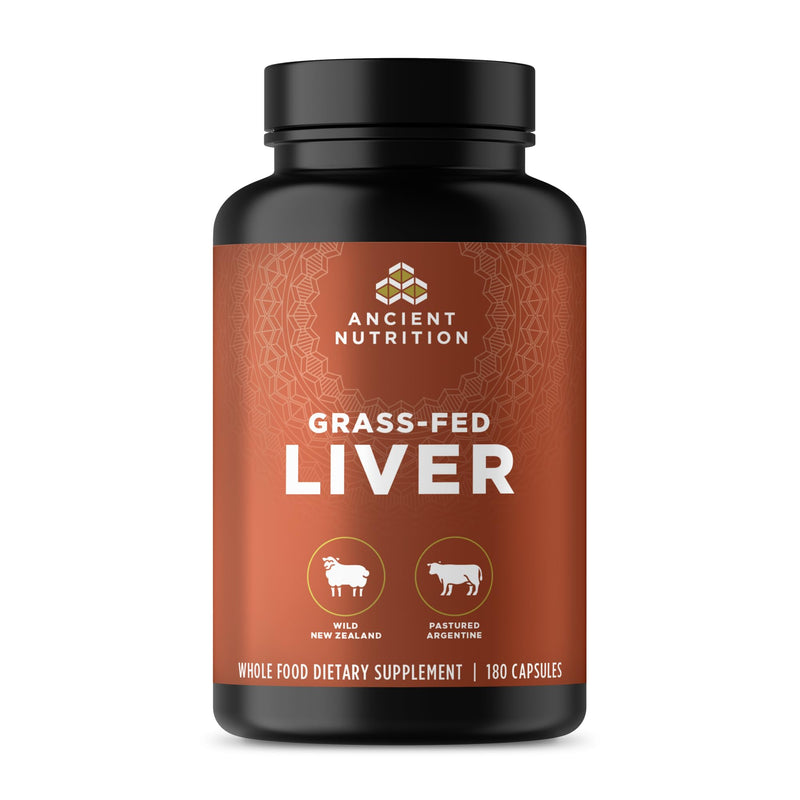 [Australia] - Ancient Nutrition Organ Supplements, Grass-Fed and Wild Organ Complex Capsules, Beef & Lamb Liver, Supports Healthy Blood, Gut, and Liver, 180 Ct 