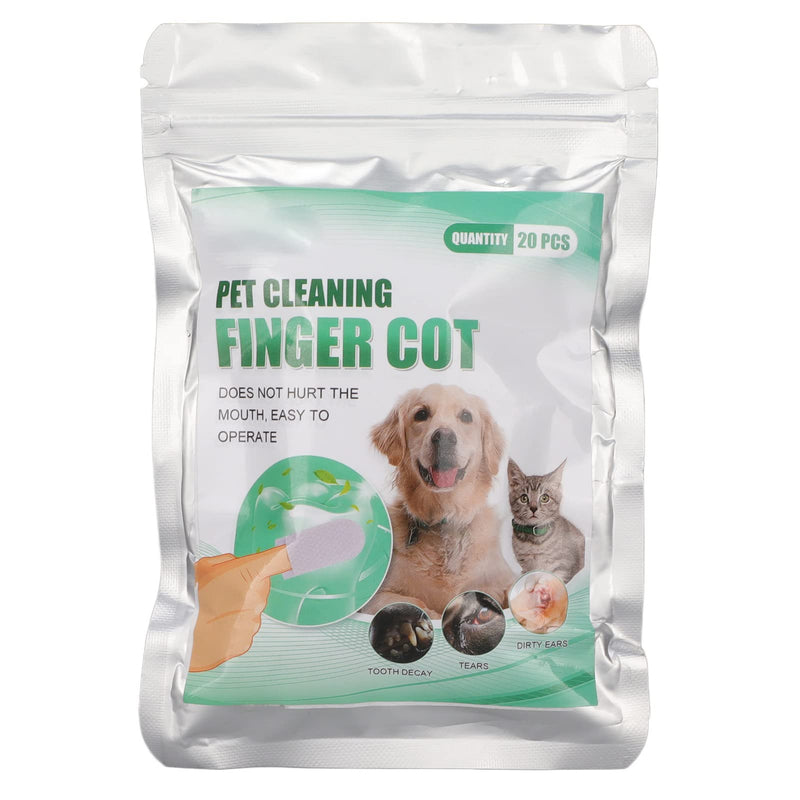 HEEPDD 20Pcs Dog Dental Wipes, Dog Teeth Cleaning Finger Wipes for Dogs Cats, Freshen Breath, Reduce Plaque Tartar, No Brushing - PawsPlanet Australia