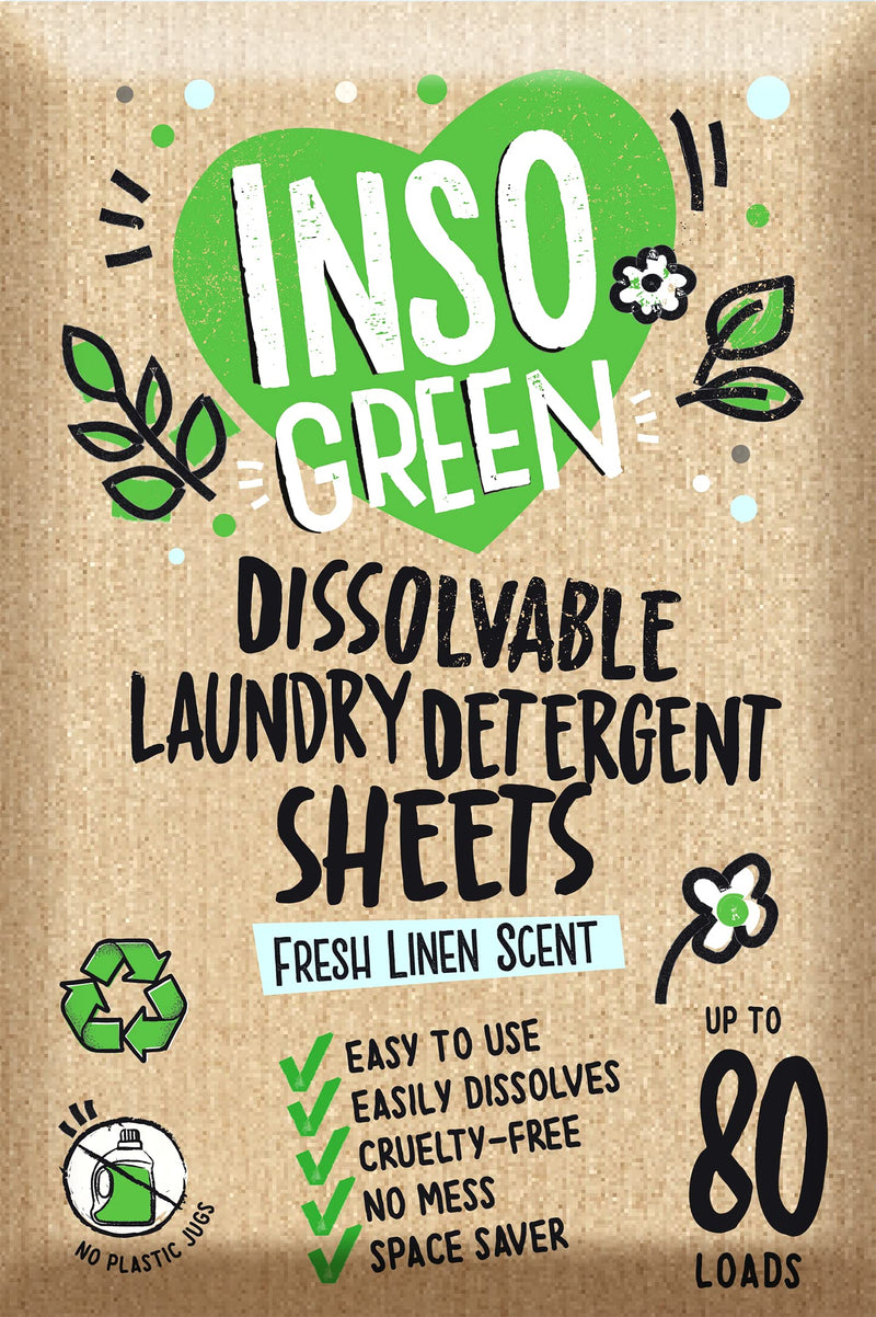 [Australia] - Eco Laundry Detergent Sheets - 80 Loads Laundry Sheets Detergent - 40 No Plastic Jug Washer Sheets - No Mess & Space-Saving Travel Laundry Detergent 1. Fresh Scent 80 Count (Pack of 1) 
