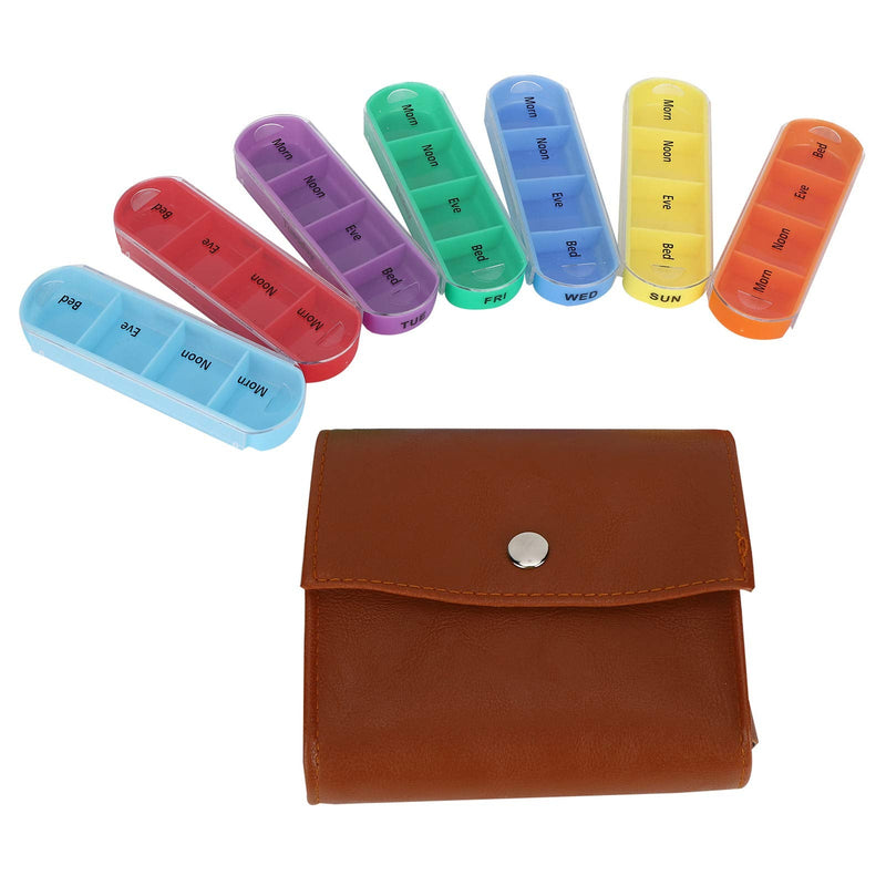 7 Day Pill Organizer, Weekly Reminder Vitamin Holder Supplements Pills Storage Dispenser Box Medicine Case Bag Portable Capsule Carrier Fish Oil Container 4 Times A Day 28 Grid Travel Medication
