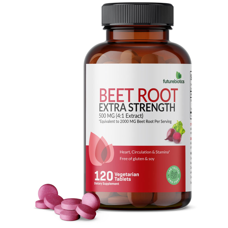 [Australia] - Futurebiotics Beet Root Extra Strength (Equivalent to 2000mg Beet Root per Serving from 500mg 4:1 Extract), Non-GMO, 120 Vegetarian Tablets 120 Count (Pack of 1) 