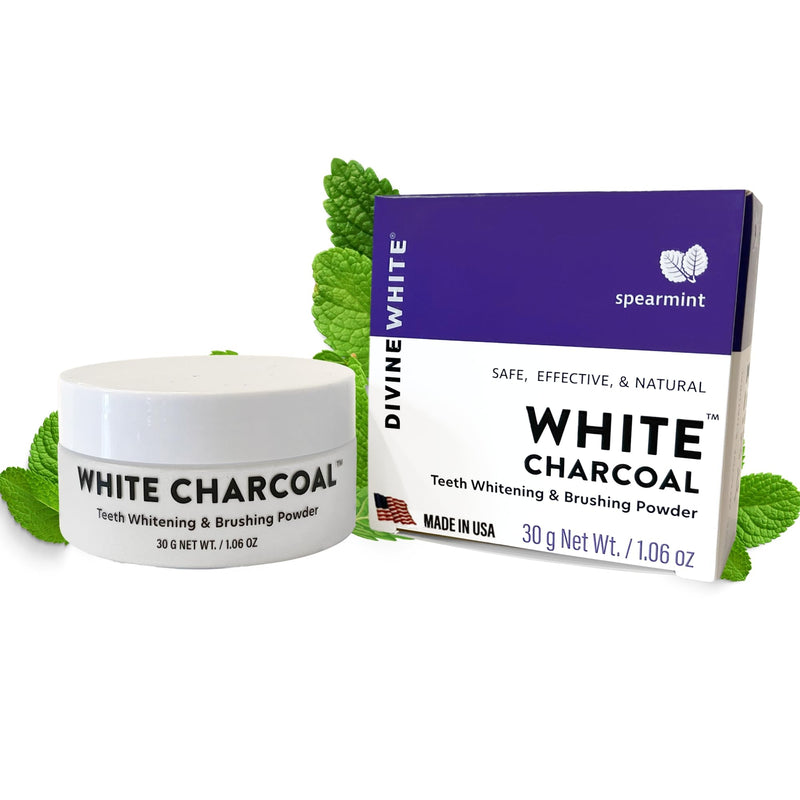 [Australia] - White Charcoal Powder for Teeth Whitening and Brushing - Cleans Teeth Like Whitening Toothpaste, Removes Surface Stains with Natural Ingredients and Freshens Breath. Fluoride-Free, Xylitol, USA-Made 