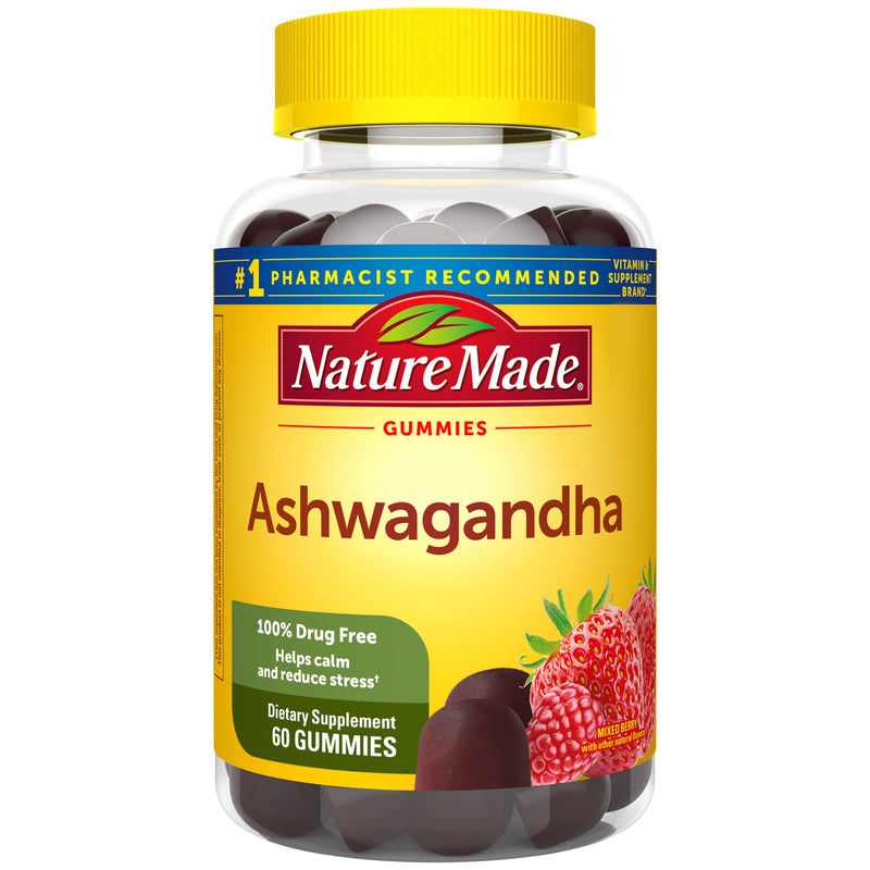 [Australia] - Nature Made Ashwagandha Gummies, Vegan, KSM 66 Ashwagandha for Stress Support, 60 Count, 30 Day Supply Mixed Berry 60 Count (Pack of 1) 