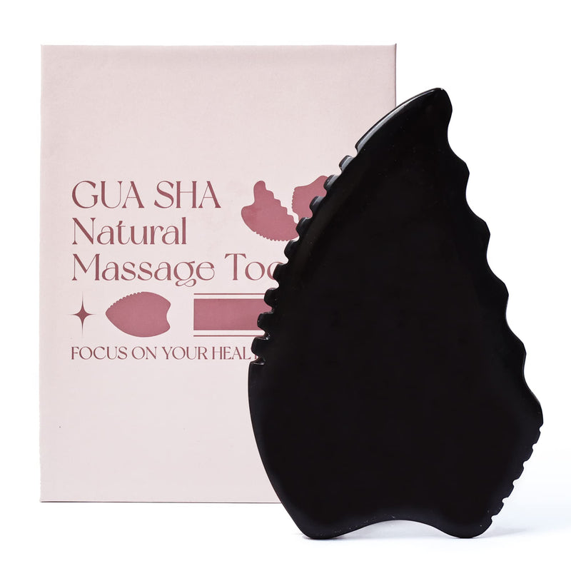 [Australia] - Gua Sha Facial Tools, Natural Bian Stone Gua Sha Jade Scraping Massage Tool, Body Gua Sha Stone with Comb, Large GuaSha Set for Traditional Acupuncture Therapy(Pear-Shaped) Pear-Shaped 