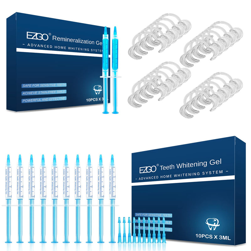 EZGO Teeth Whitening Gel Refill Pack, Remineralization Gel for Reducing Teeth Sensitivity, Teeth Whitening Cheek Retractor (Size M), Dental Mouth Opener