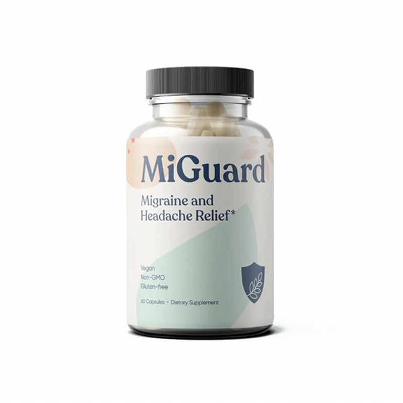 Migraine Supplement – Natural Supplements for Migraine Headaches | 60 Capsules · Migraine vitamins: Magnesium, Riboflavin B2, CoQ10, Feverfew, Ginger · Vegan · Non-GMO · GMP-Certified