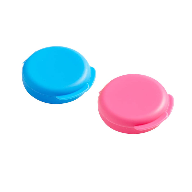 Ezy Dose Daily Round Pocket Pharmacy Pill Organizer, Blue & Pink, 2 Pack | Portable On-The-Go, Pill Box, Organizer and Vitamin Containers, Snap Shut Lids, Perfect For Traveling, BPA Free 2-Pack