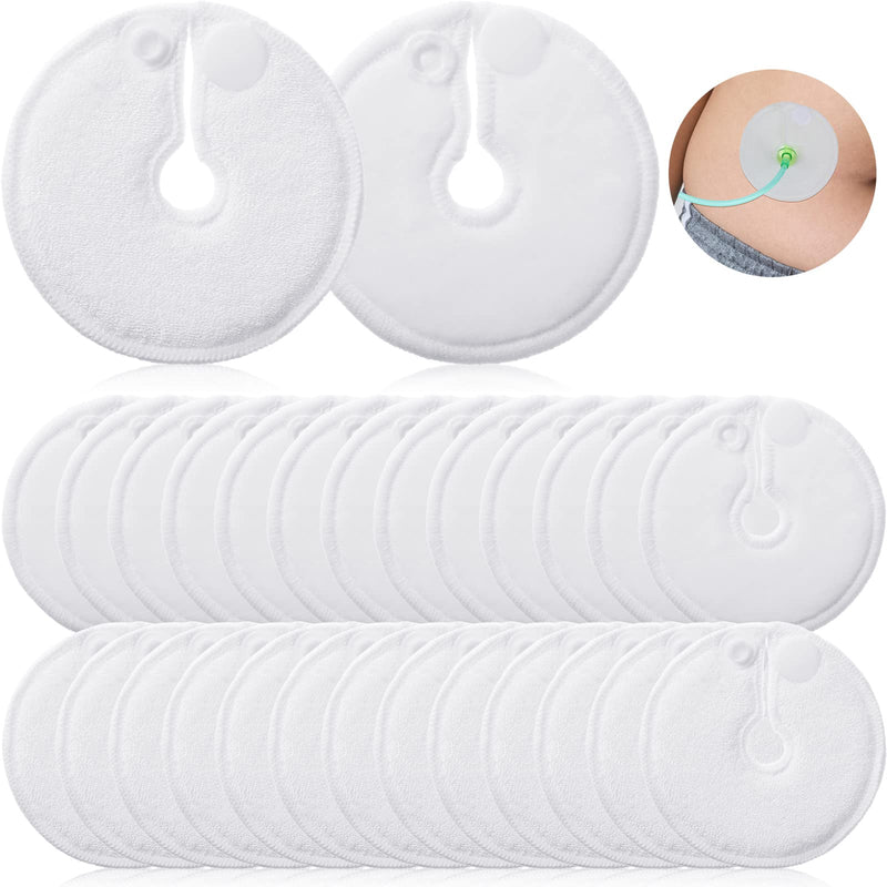 [Australia] - 56 Pack G Tube Button Covers G Tube Pads Holder Peritoneal Abdominal Feeding Tube Supplies Soft Absorbent Cotton Pads Nursing Pads Peg Tube Accessories, White, 3 Inch 