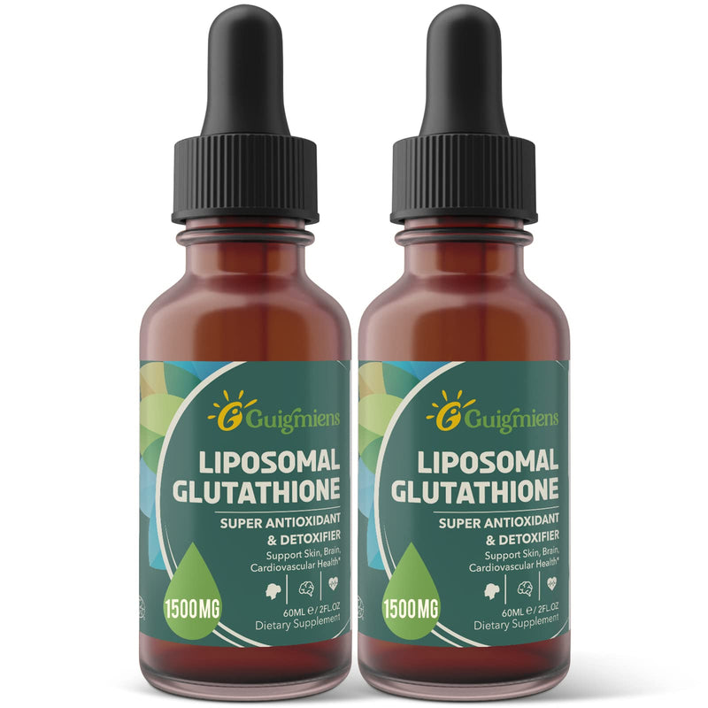 [Australia] - 1500 mg Liposomal Glutathione, Superior Absorption, Liquid Glutathione Supplement, Powerful Antioxidant, Liver Detox, Immune Enhancer, Soy-Free, non-GMO, Vegan & Gluten Fre, 4.05 fl.oz 2.03 Fl Oz (Pack of 2) 