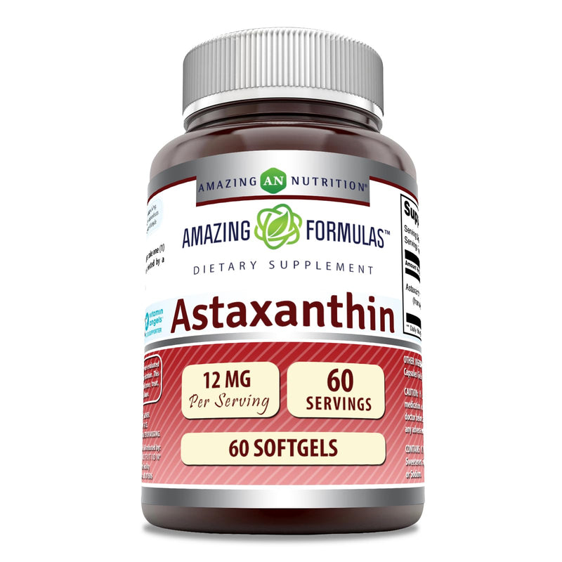 [Australia] - Amazing Formulas Astaxanthin 12 Mg Supplement | 60 Softgels | Non-GMO | Gluten Free | Made in USA 60 Count 