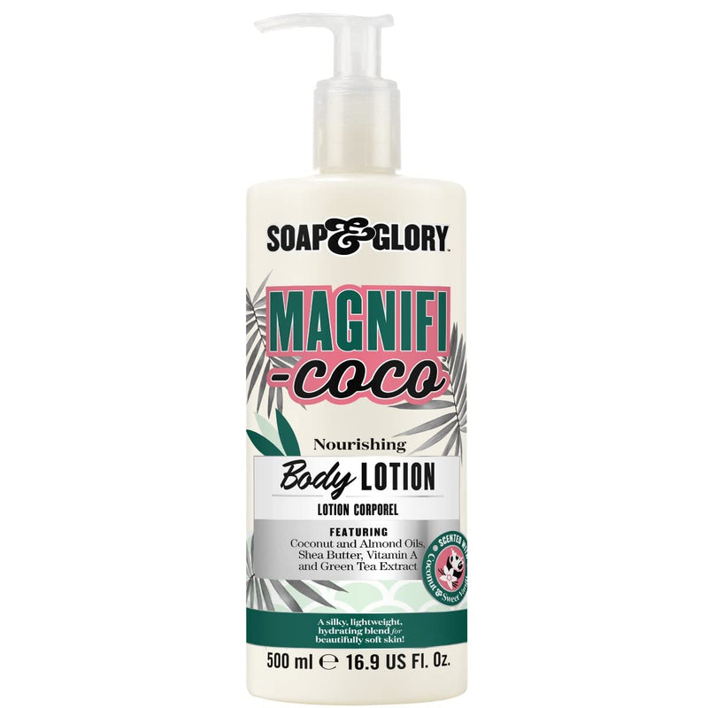 Soap & Glory Magnifi-Coco Body Lotion for Women - Coconut Scented Lotion for Dry Skin with Almond Oil, Shea Butter & Vitamin A - Vegan Body Moisturizer (16.9 fl oz) 16.9 Fl Oz (Pack of 1)