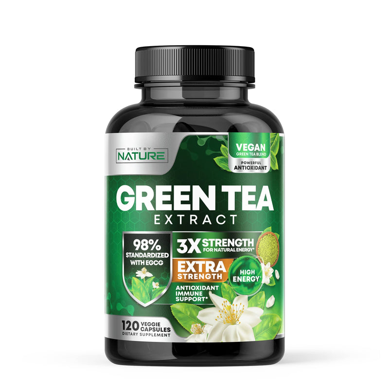 [Australia] - Green Tea Extract Pills - Powerful Antioxidant Supplement - 98% Standardized EGCG 1000mg for Natural Energy with Polyphenols - Gentle Caffeine - 120 Capsules 120 Count (Pack of 1) 