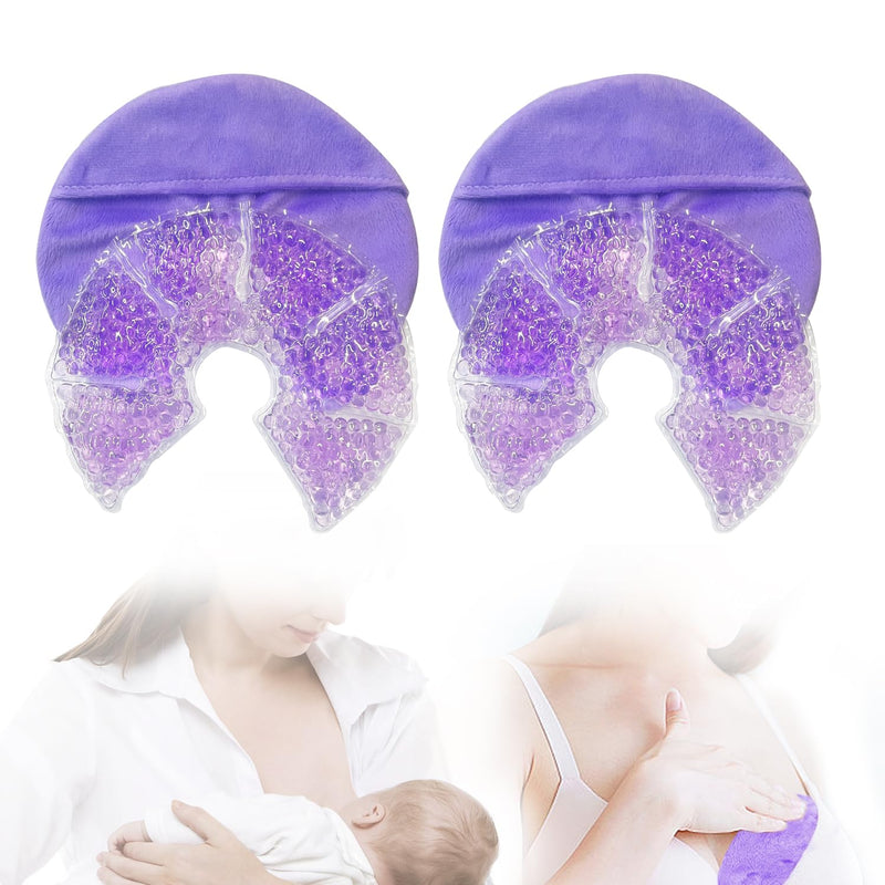 [Australia] - Hot Cold Gel Bead Breast Therapy Pack,Breast Ice Packs for Breastfeeding,Relief for Breastfeeding,Nursing Pain, Mastitis,Engorgement,Plugged Ducts, Boost Milk Let-Down & Production (#42 purple) #42 Purple 
