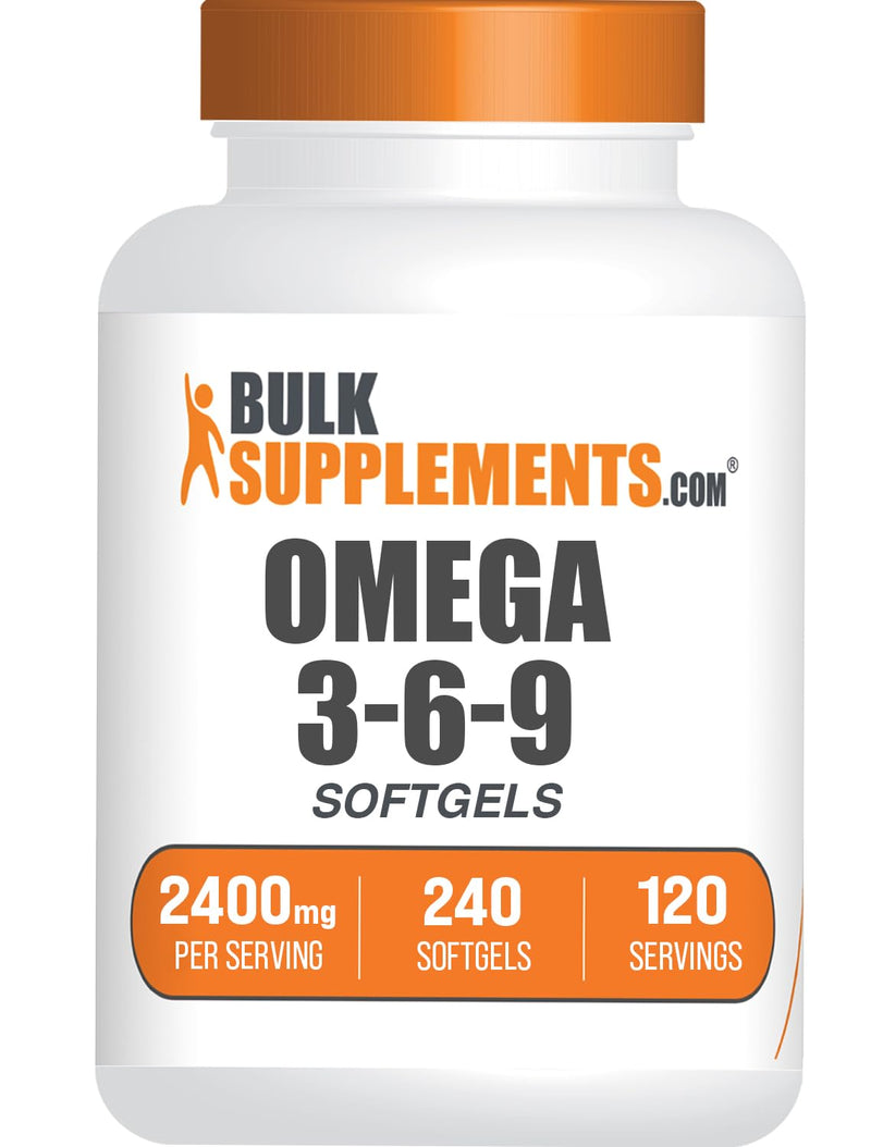 BulkSupplements.com Omega 3-6-9 Softgels - Triple Omega Supplement, from Flaxseed, Evening Primrose & Fish Oil- 2 Softgels per Serving, 240 Count (Pack of 1) 240 Count (Pack of 1)