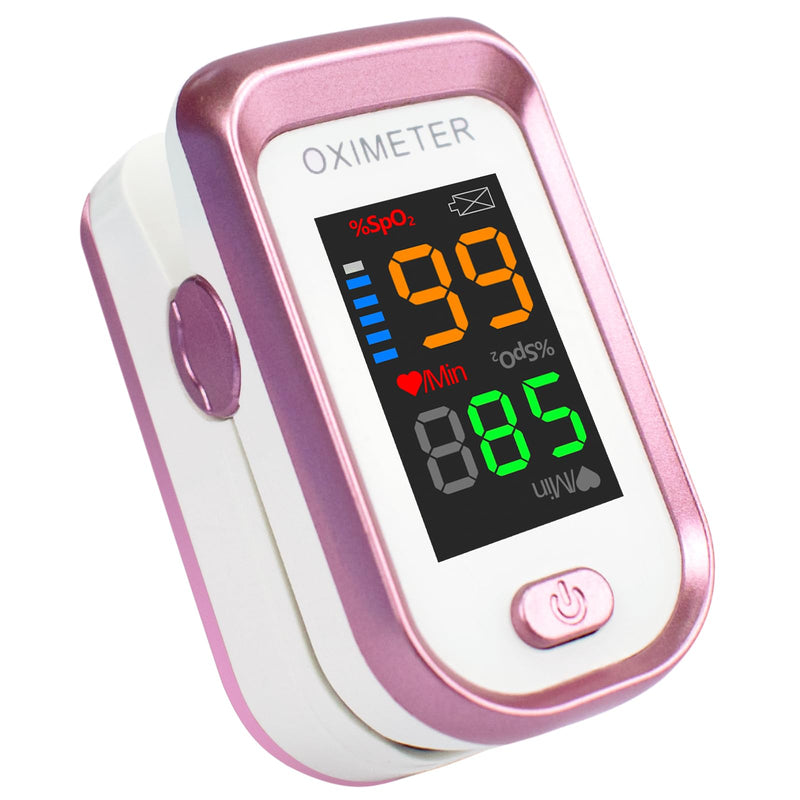 [Australia] - Pulse Oximeter Fingertip, Heart Rate Monitor with Large LED Screen, Blood Oxygen Saturation Meter for Adults with Carrying Lanyard, Accurate Fast Reading【Rose gold】 Rose Gold 