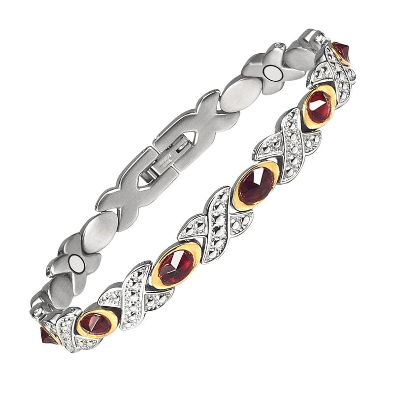 [Australia] - MagVIVACE Magnetic Stainless Steel Bracelet for Women, Amethyst Bracelet with Magnet 