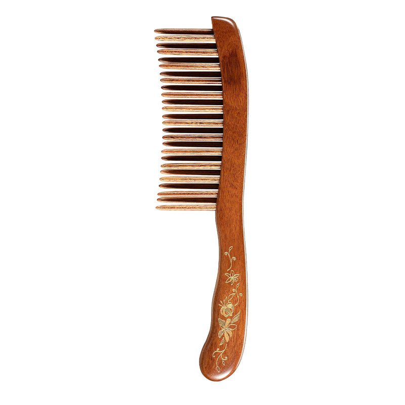 [Australia] - TAN MUJIANG Hair Comb Inserted Teeth Natural Wood Scalp Massage 1pc CQHGB0302 
