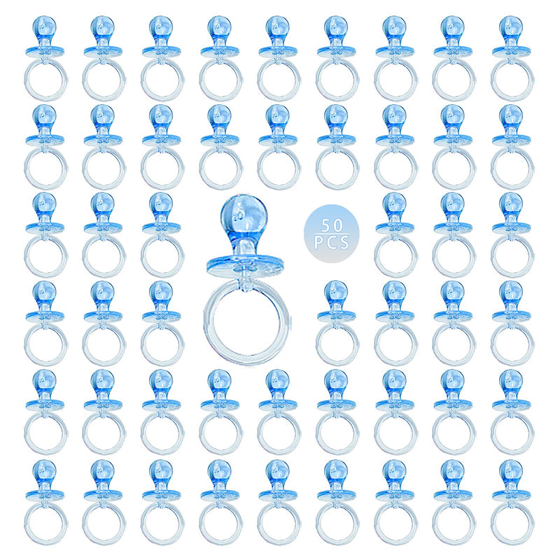 [Australia] - 50 Pieces 2.75 Inch Baby Pacifier Baby Shower Plastic Pacifier for Baby Shower Pacifier, Baby Shower Gender Show Party Decoration DIY Baby Shower Birthday Party Gift (Blue) Blue 