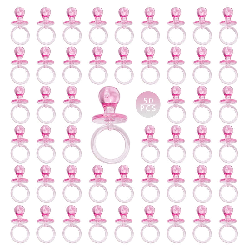 [Australia] - 50 Pieces 2.75 Inch Baby Pacifier Baby Shower Plastic Pacifier for Baby Shower Pacifier, Baby Shower Gender Show Party Decoration DIY Baby Shower Birthday Party Gift (Pink) Pink 