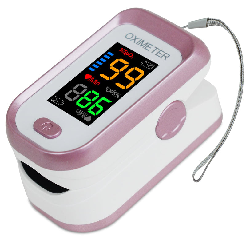 [Australia] - Pulse Oximeter Fingertip, Oxygen Meter Finger Pulse Oximeter, Oximeter Finger with Pulse, Blood Oxygen Saturation Monitor, Large LED Display Oximetry with Lanyard (Rose Gold) 