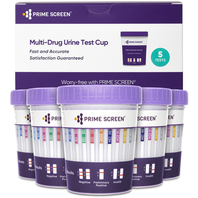 [Australia] - Prime Screen Multi Drug Urine Test Cup 18 Panel Kit (AMP,BAR,BUP,BZO,COC,mAMP,MDMA,MOP,MTD,OXY,PCP,TCA, ETG, FTY, TRA, K2,TRA100)-CDOA-S1185EFTKK (5) 5 