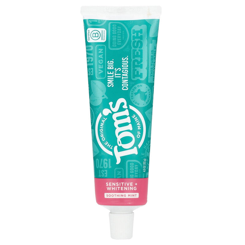 [Australia] - Tom's of Maine Sensitive + Whitening Fluoride-Free Toothpaste, 4.0oz 4 Ounce (Pack of 1) 