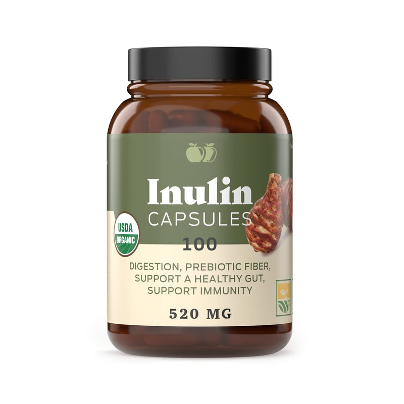 [Australia] - Complete Natural Products Organic Inulin Capsules - 520mg 100 Pills, Organic Jerusalem Artichoke Inulin Capsules 