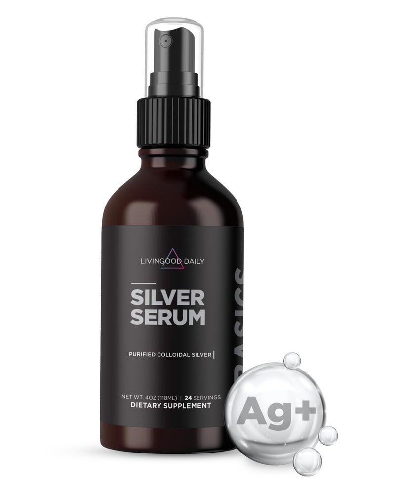 [Australia] - Livingood Daily Colloidal Silver Liquid Spray, Silver Serum (4 Fl Oz) - 10 PPM Colloidal Silver Spray for Eyes, Mouth, Ears, Nose & Skin - Immune Support Supplement for Urinary Health - Non-GMO, Vegan 