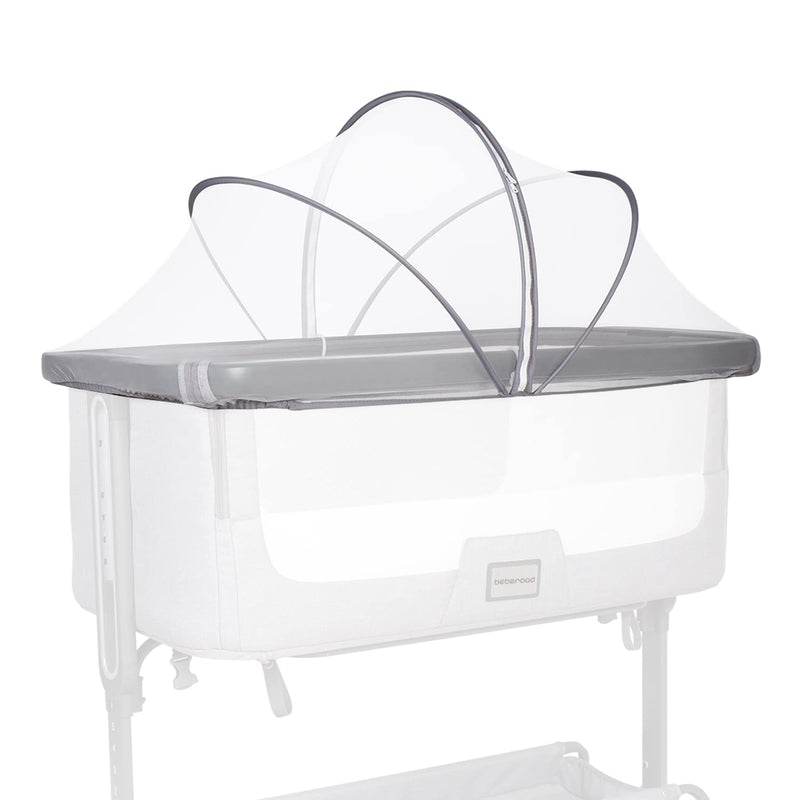 [Australia] - Beberoad Love Bassinet Mosquito Net Cover - Breathable Mesh Canopy with 2-Way Zipper for Baby Cribs, Bedside Sleepers & Travel Cribs (White) Bassinet Cover-white 