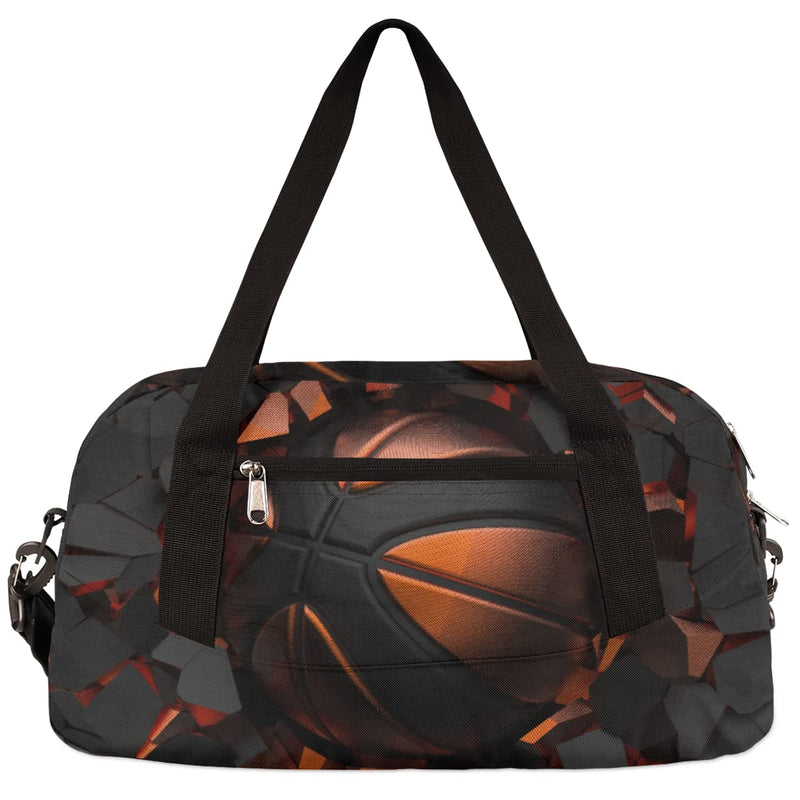 Basketball Duffel Bag for Kids Boys Girls, Small Sports Overnighter Weekender Bag for Sleepovers, Travel Carry On, Perfect for Basketball Practice, Dance, Gym, School Overnight Camping Essentials A01