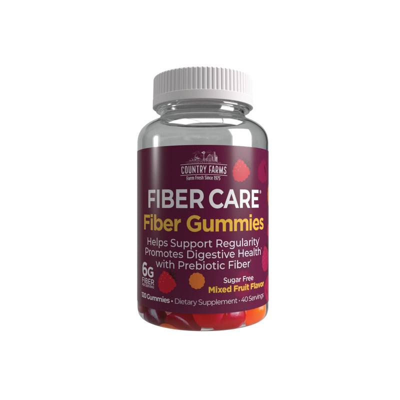 [Australia] - Country Farms Fiber Care Prebiotic Gummies, 6g of Fiber Per Serving, FOS from Beets, Digestive Health, Supports Regularity, Mixed Fruit Flavor, 120 Gummies, 40 Servings, Multi 