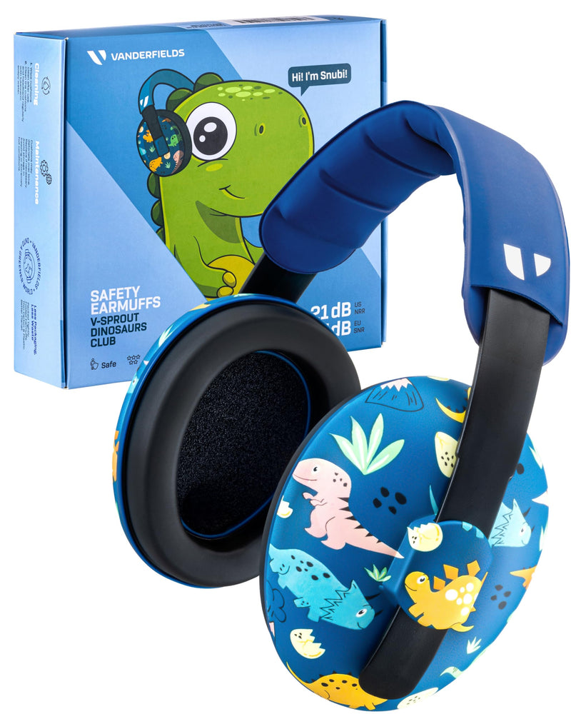 [Australia] - Vanderfields Baby Ear Protection Noise Cancelling Headphones for Babies, Toddlers, Infants 3 months to 2 years Dinosaur Club 