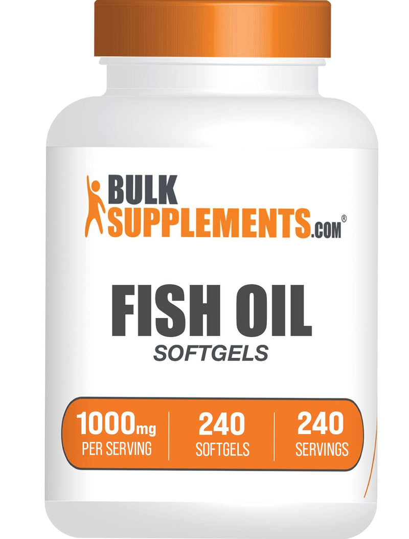 [Australia] - BulkSupplements.com Fish Oil 1000mg Softgels - Fish Oil Omega 3, Fish Oil Supplements, Fish Oil Pills - Gluten Free, 1 Softgel per Serving, 240 Softgels (Pack of 1) 240 Count (Pack of 1) 