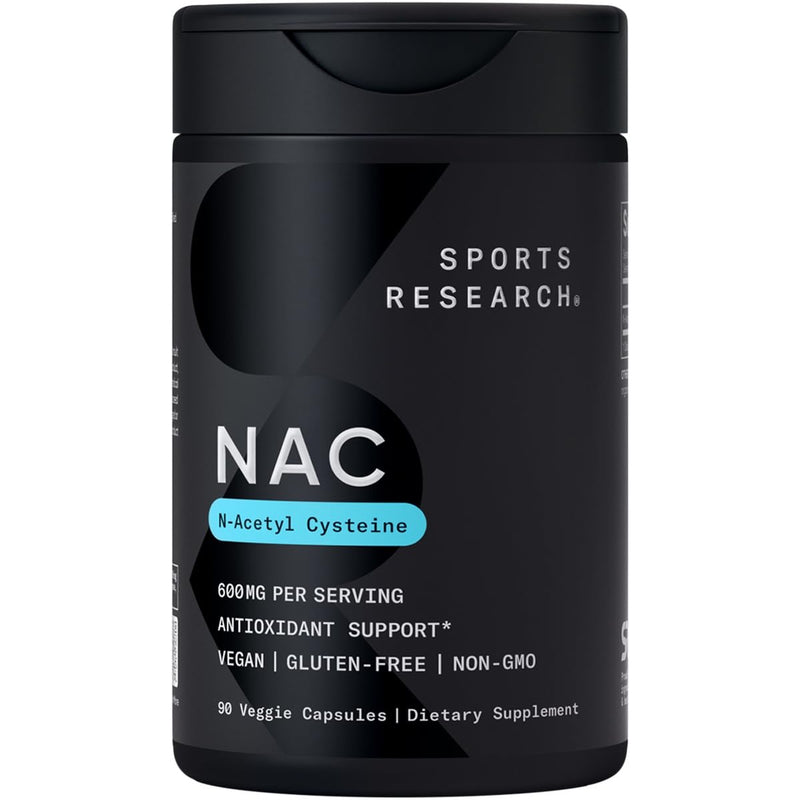 [Australia] - Sports Research N-Acetyl L-Cysteine (NAC) 600mg, 90 Veggie Capsules - Vegan, Non-GMO, Gluten Free. Lemon Aroma 90 Count (Pack of 1) 