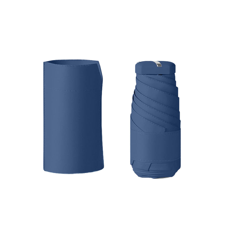 Small Mini Umbrella For Travel Compact UV Umbrella For Sun&Rain Windproof Lightweight Simple Color Flod Umbrella For Women Man Kids（Haze Blue）