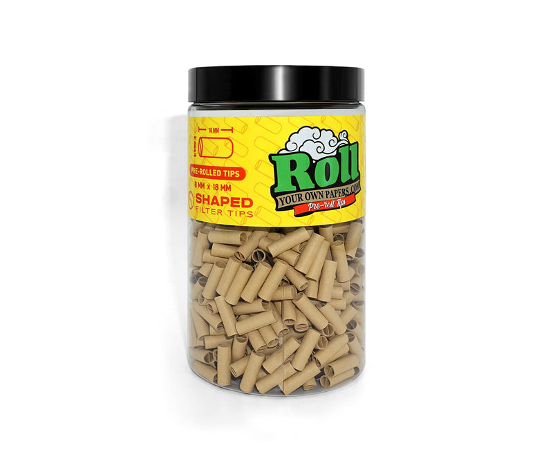 [Australia] - Natural Unbleached Pre-Rolled Filter Tips, Ø8mm - Bottle of 500 Tips ⌀ 8 MM TIPS (500 PCS) 