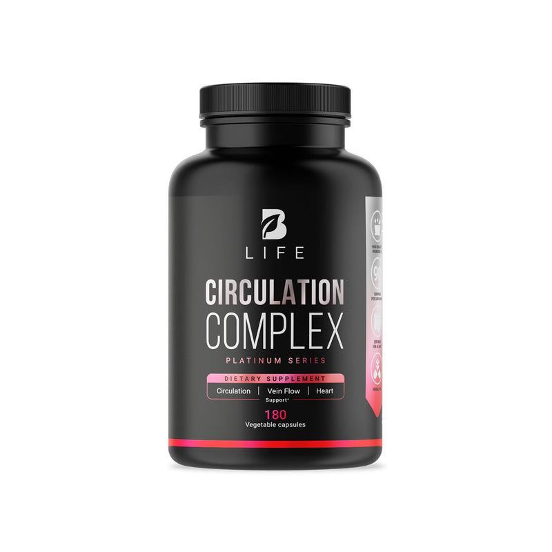 [Australia] - Butcher’s Broom, Horse Chestnut, L-Arginine and Resveratrol, Circulation Complex | 180 Caps - 45 Days | Made in USA by B Life. (CirculationUSA) 180 Count (Pack of 1) 
