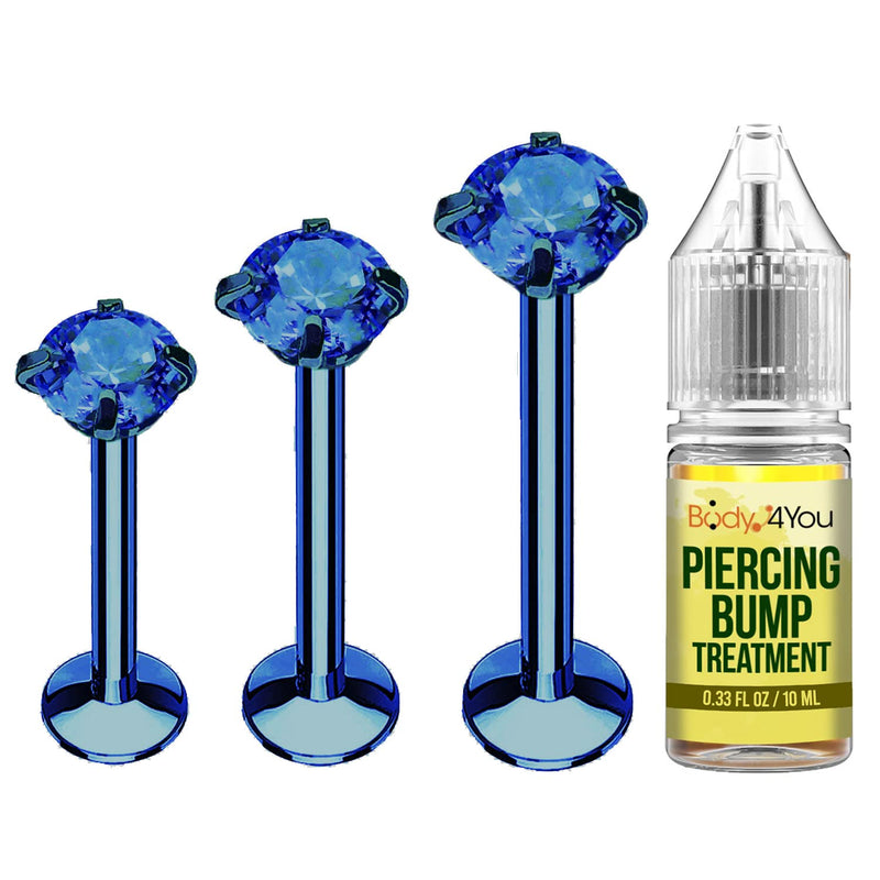 [Australia] - BodyJ4You 4PC Labret Tragus Cartilage 16G Studs - Aftercare Bump Treatment Keloid Removal 