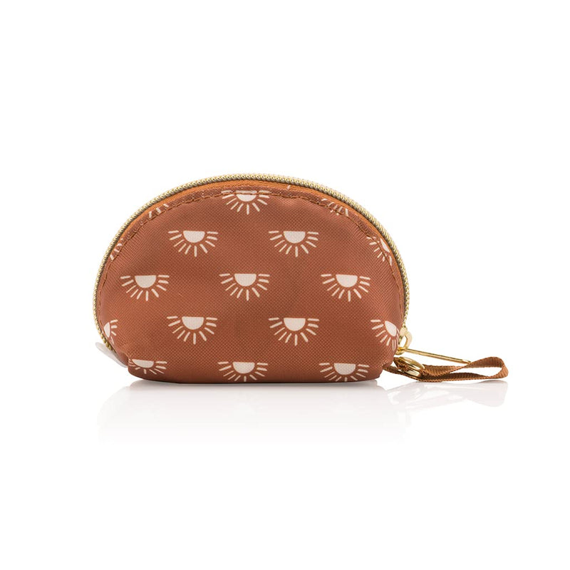 [Australia] - Itzy Ritzy Everything Storage Pouch; Holds 2 Pacifiers; Snap Handle Attaches to Diaper Bag, Stroller or Purse; Pouch Can Also Hold Earbuds, Chargers, Change or Disposable Bags; Terracotta Sunrise 