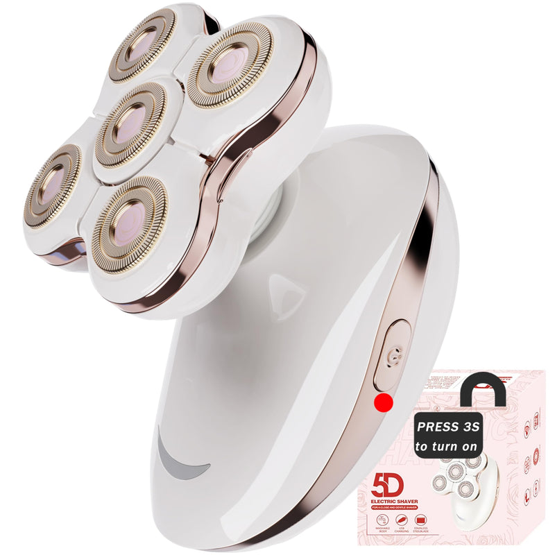 [Australia] - Electric Razors, Best Shaver, Rechargeable Trimmer with Detachable Head for Women's Legs, Bikini, Face, Lips Hairs, Cordless Wet Dry Facial Hair Removal for Women White 2 