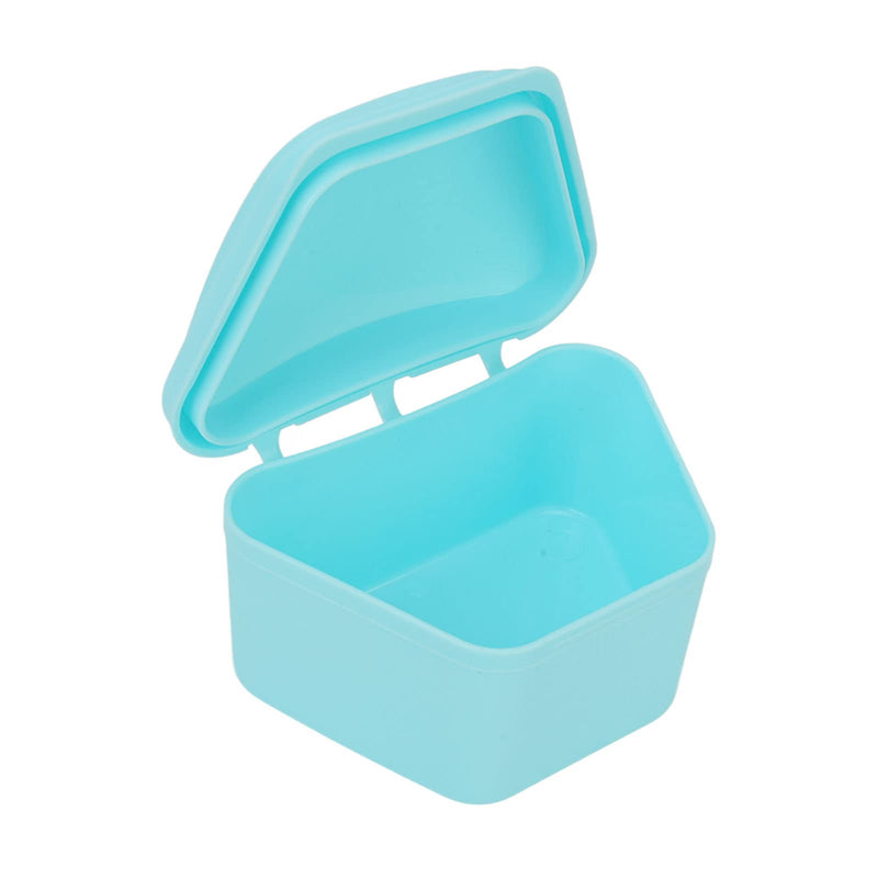 [Australia] - Trapezoid Retainer Case, Mouth Guard Cases, Denture Case Partial Tooth Case Denture Box Denture Storage Boxes, Travel Portable Denture Bath Box for Home Office Blue 