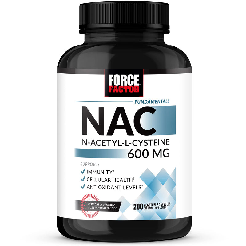 [Australia] - FORCE FACTOR NAC Supplement N-Acetyl Cysteine 600 mg, Immune Support Supplement, 200 Vegetable Capsules 
