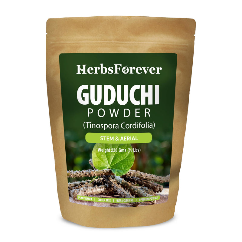 [Australia] - Guduchi Powder | Tinospora Cordifolia | Ayurvedic Herbal Supplement | Natural & Pure | Non-GMO, Vegan | 230 GMS | Traditional Herb for Everyday Wellness 