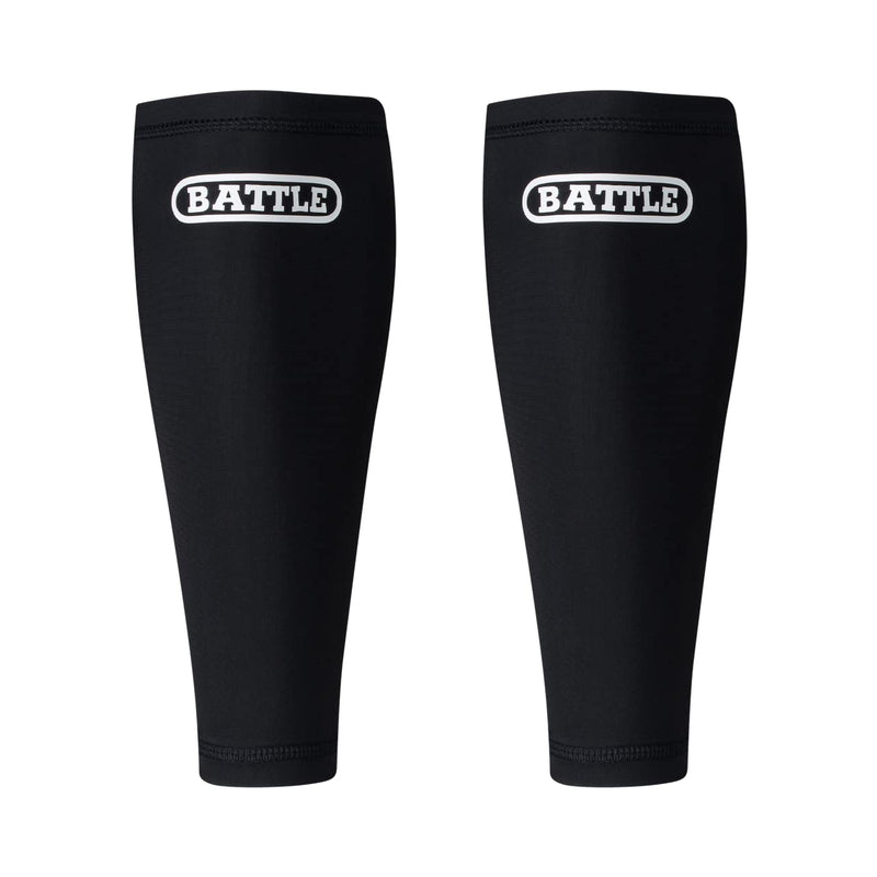 Battle Sports Performance Football Leg Sleeve - Turf Protection Ultra-Tight Leg Compression Sleeve, Machine Washable Material Small/Medium Youth Black/White