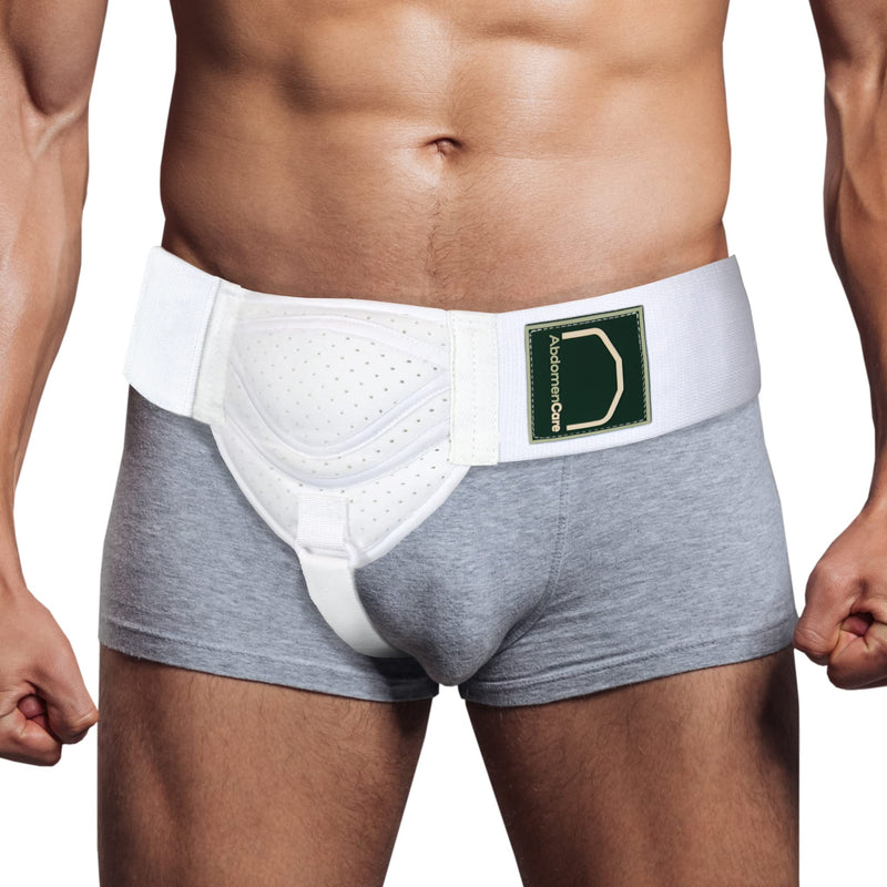 [Australia] - Inguinal Hernia Support Belt for Men & Women with 2 Compression Pads - Hernia Belt for Men Inguinal - for Left or Right Side Inguinal Hernias I Hernia Belts for Men Truss Support S/M S/M (30 - 44 IN) 