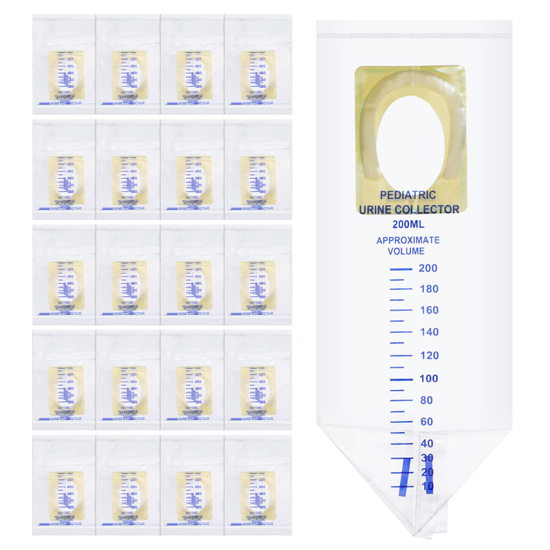 [Australia] - Sosation 20 Pcs Pediatric Urine Bag Collectors Clear Urine Catcher Pouch Individual Pee Bags Disposable Pediatric Collectors Adhesive Surface Spill Proof Baby Pee Bag for Kids Collection 