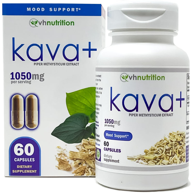 [Australia] - VH Nutrition KAVA+ | Kava kava Capsules | 1050mg Piper Methysticum + Kavalactones | Mood Support* Supplement | 60 Capsules 